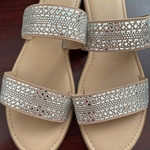 Embellished Rhinestone Slide Sandals